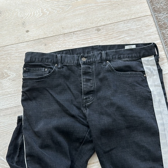 MNML black jeans with white stripe.Stretch - Picture 6 of 6
